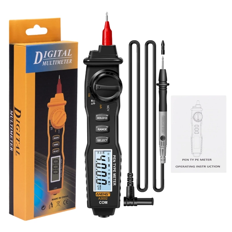 Digital Pen Type Multimeter Handheld Voltmeter Ammeter Ohmmeter for AC/DC Voltage Current Diode Continuity Meter Tester
Digital Pen Type Multimeter Handheld Voltmeter Ammeter Ohmmeter for AC/DC Voltage Current Diode Continuity Meter Tester