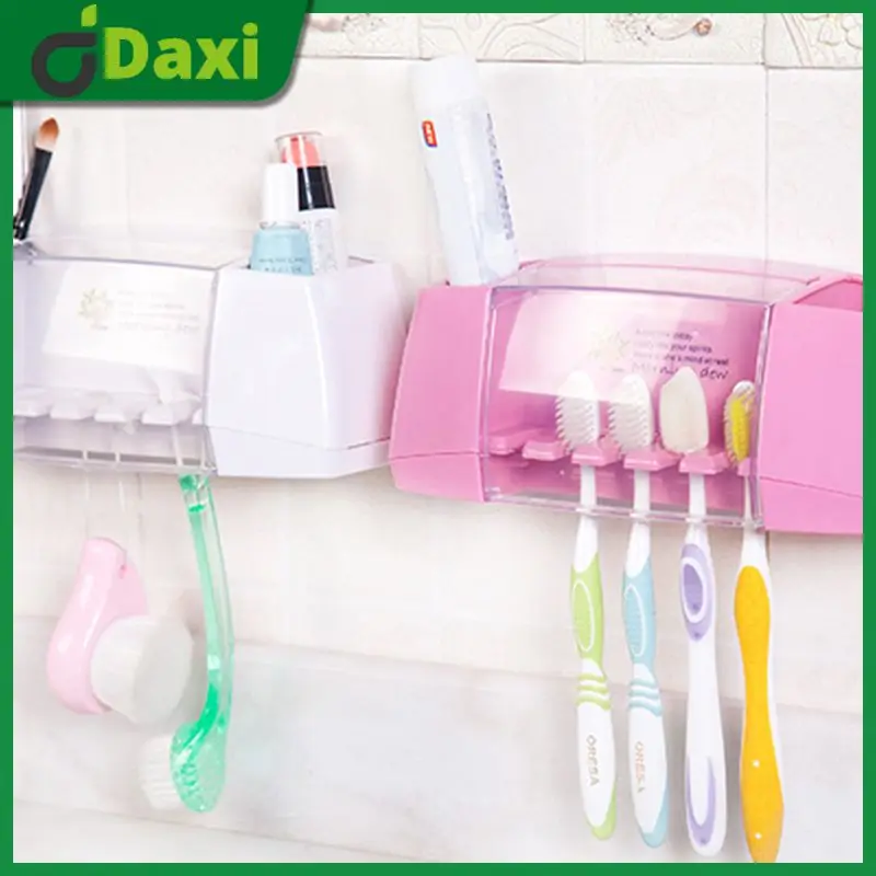Multifunctional Toothbrush Holder Storage Box Bathroom Cosmetic Accessories Set Creative Strong Sticky Suction Hook Bracket 
Multifunctional Toothbrush Holder Storage Box Bathroom Cosmetic Accessories Set Creative Strong Sticky Suction Hook Bracket