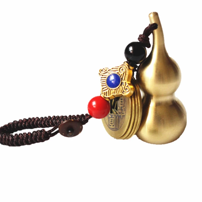 

Chinese Gourd Brass Wu Lou Keychains Feng Shui Coins Calabash Decorations Pendant for Good Luck, Wealth Success and Longevity