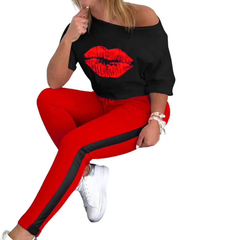 Women's Tracksuit Long Sleeves Ankle Length T-shirt Trousers Suit Women's Two Piece Set 바지 세트
Women's Tracksuit Long Sleeves Ankle Length T-shirt Trousers Suit Women's Two Piece Set 바지 세트