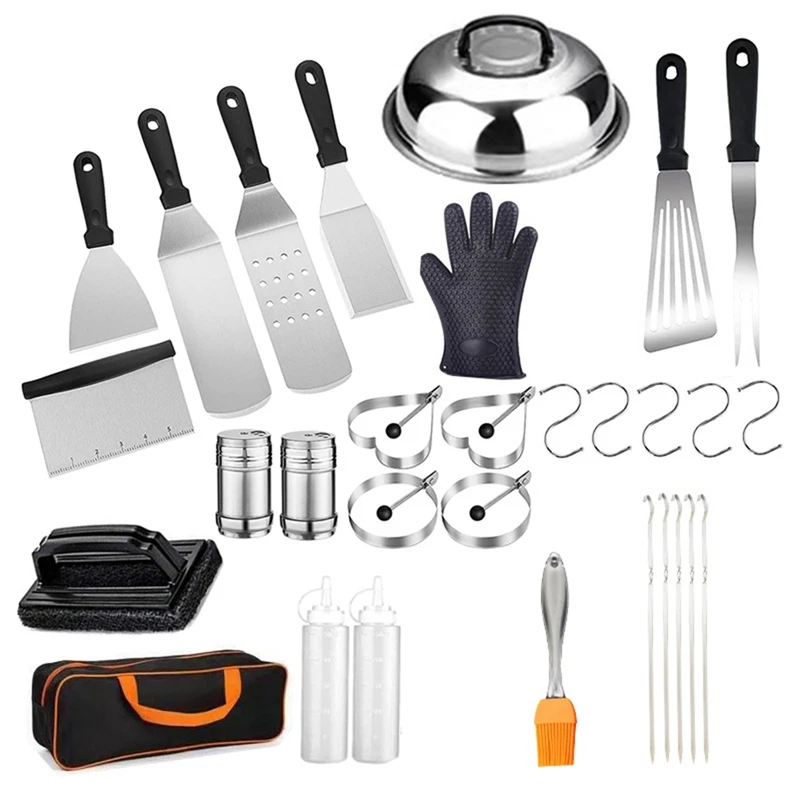 31PCS Flat Top Grill Accessories Flat Top Grill Accessories Set For Blackstone And Camp Chef, Grill Spatula Set
31PCS Flat Top Grill Accessories Flat Top Grill Accessories Set For Blackstone And Camp Chef, Grill Spatula Set
