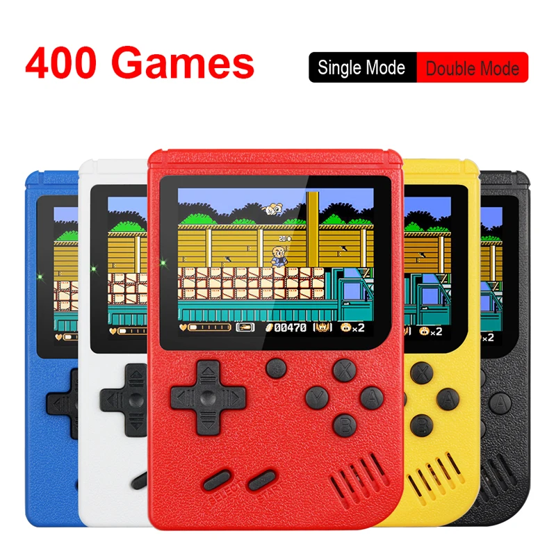 

Портативная мини-консоль для видеоигр в стиле ретро, 8 бит, 3,0 дюйма, цветной ЖК-дисплей, детский цветной игровой плеер, 400 встроенных игр, видеоигры