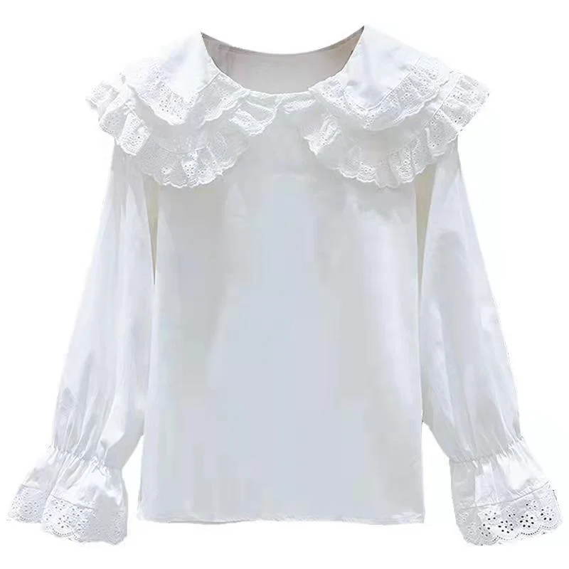 Lace doll collar shirt 2023 new spring foreign style bottoming white shirt st0426
Lace doll collar shirt 2023 new spring foreign style bottoming white shirt st0426