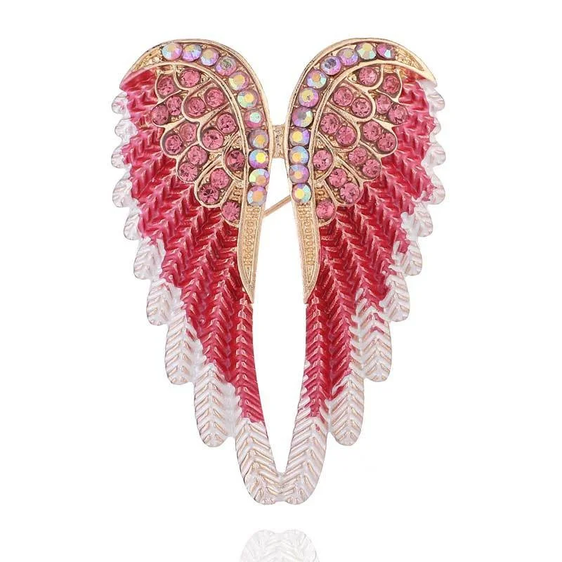 New creative diamond inlaid angel wing brooch fashion trend clothing accessories Brooch for men and women 
New creative diamond inlaid angel wing brooch fashion trend clothing accessories Brooch for men and women