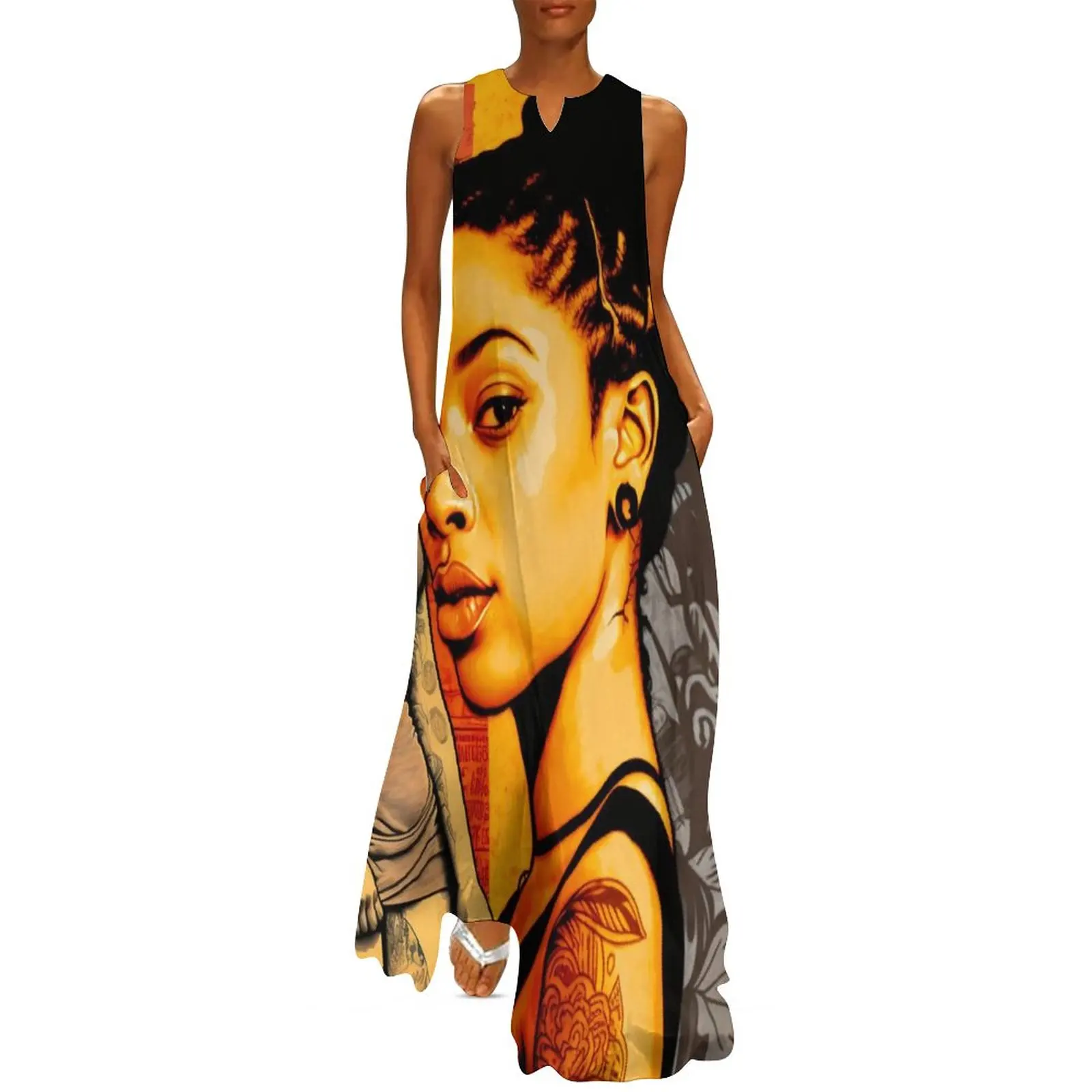 Summer 2023 New African Woman Print Ladies Dress Oversize Elegent Sleeveless Dress Women Loose Long Dress For Plus Women
Summer 2023 New African Woman Print Ladies Dress Oversize Elegent Sleeveless Dress Women Loose Long Dress For Plus Women
