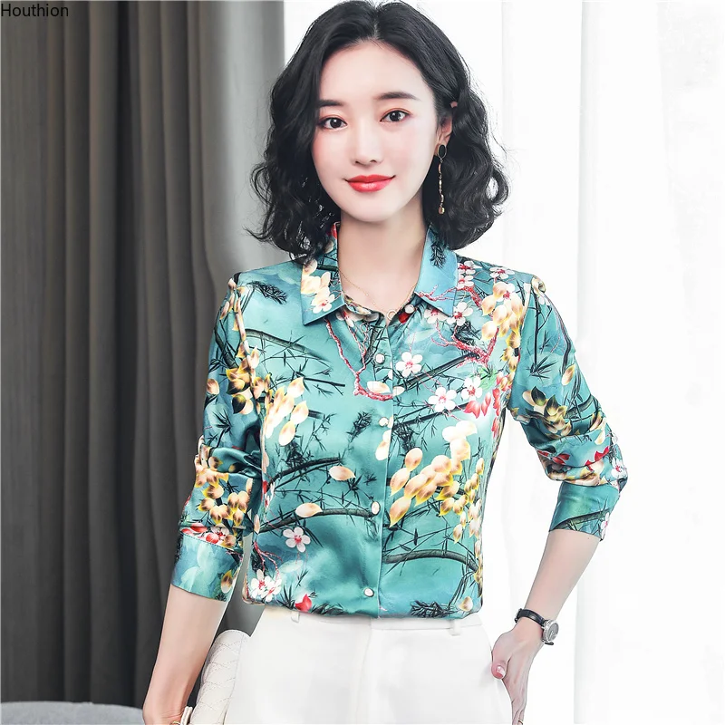 Satin Women's Blouse Summer Fashion Polo Shirt Long Sleeve Print Top Loose Casual Clothing
Satin Women's Blouse Summer Fashion Polo Shirt Long Sleeve Print Top Loose Casual Clothing