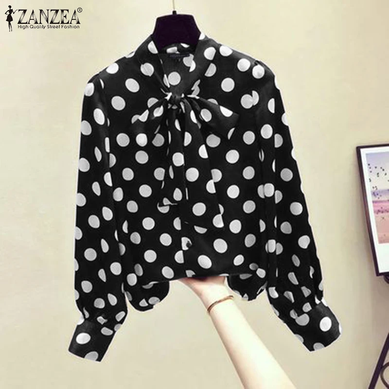 ZANZEA Elegant Bow Tie Shirt Stylish Women Long SLeeve Polka Dot Blouse Spring Lace Up OL Blusas Femininas Tunic Top Chemise
ZANZEA Elegant Bow Tie Shirt Stylish Women Long SLeeve Polka Dot Blouse Spring Lace Up OL Blusas Femininas Tunic Top Chemise
