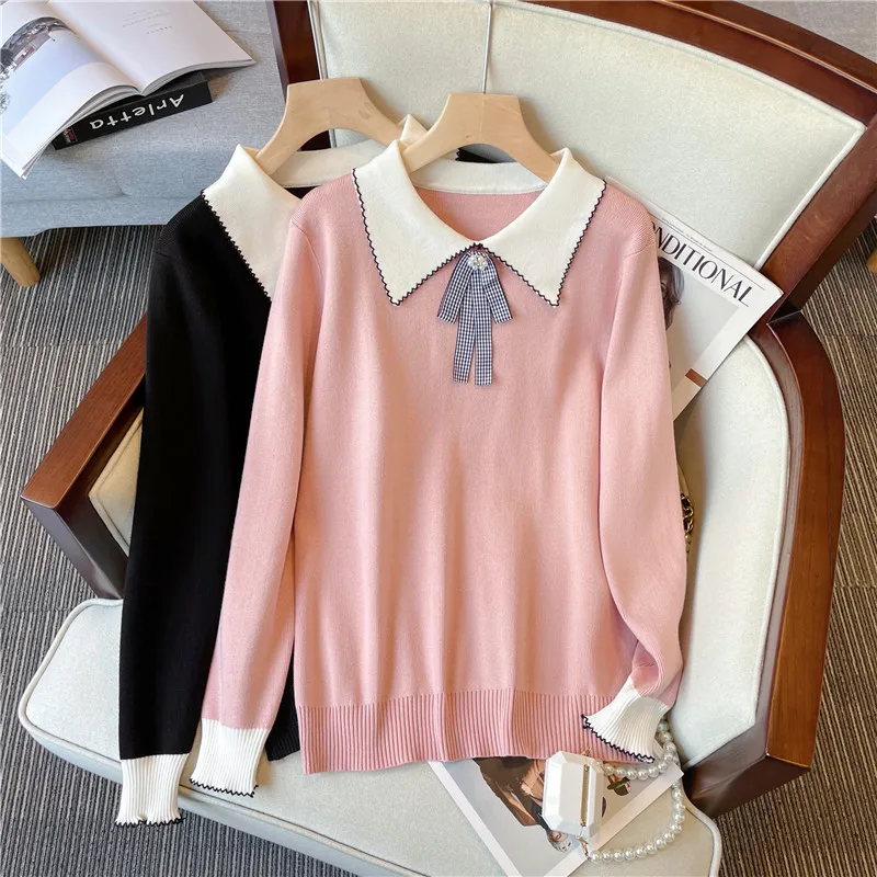 Polo Collar Cashmere Elegant Women Sweater Korean Oversized Knitted Basic Pullovers Casual Soft Female Jumper Candy Color
Polo Collar Cashmere Elegant Women Sweater Korean Oversized Knitted Basic Pullovers Casual Soft Female Jumper Candy Color