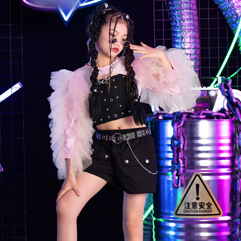 Модная Одежда для танцев в стиле хип-хоп для девочек, розовые черные наряды в стиле K-POP с пышными рукавами, детская одежда для джазовых танцев и представлений DQL8292
Модная Одежда для танцев в стиле хип-хоп для девочек, розовые черные наряды в стиле K-POP с пышными рукавами, детская одежда для джазовых танцев и представлений DQL8292