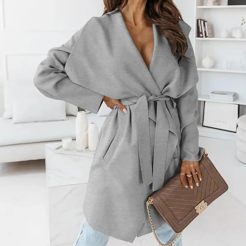 Women Overcoat Tight Waist Side Slit Thermal with Belt V Neck Women Overcoat Women Coat for Dating
Women Overcoat Tight Waist Side Slit Thermal with Belt V Neck Women Overcoat Women Coat for Dating