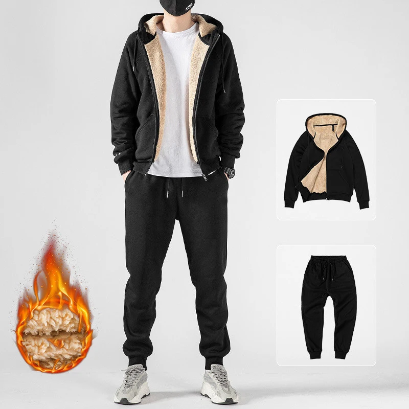 Warm Men Set Thick Hooded Jacket Pants 2PC Sets Men Cashmere Hoodies Zipper Tracksuit Man Fleece Sports Suit Plus Size 5XL
Warm Men Set Thick Hooded Jacket Pants 2PC Sets Men Cashmere Hoodies Zipper Tracksuit Man Fleece Sports Suit Plus Size 5XL