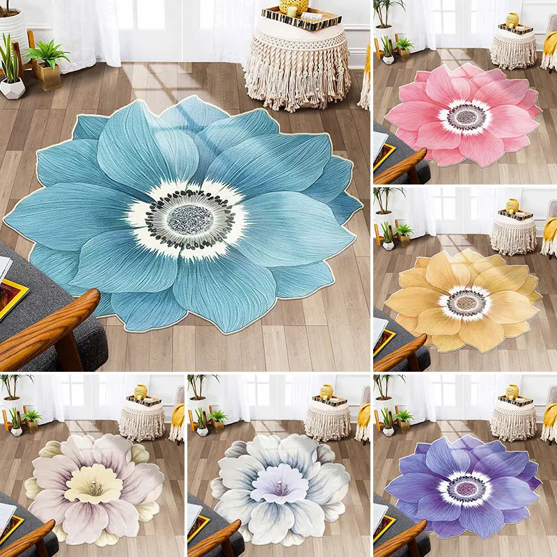 3D Flower Shape Area Rug Round Carpet Anti-Slip Plush Floor Mat Living Room Bedside Coffee Table Mat Sofa Rug Soft Pad
3D Flower Shape Area Rug Round Carpet Anti-Slip Plush Floor Mat Living Room Bedside Coffee Table Mat Sofa Rug Soft Pad