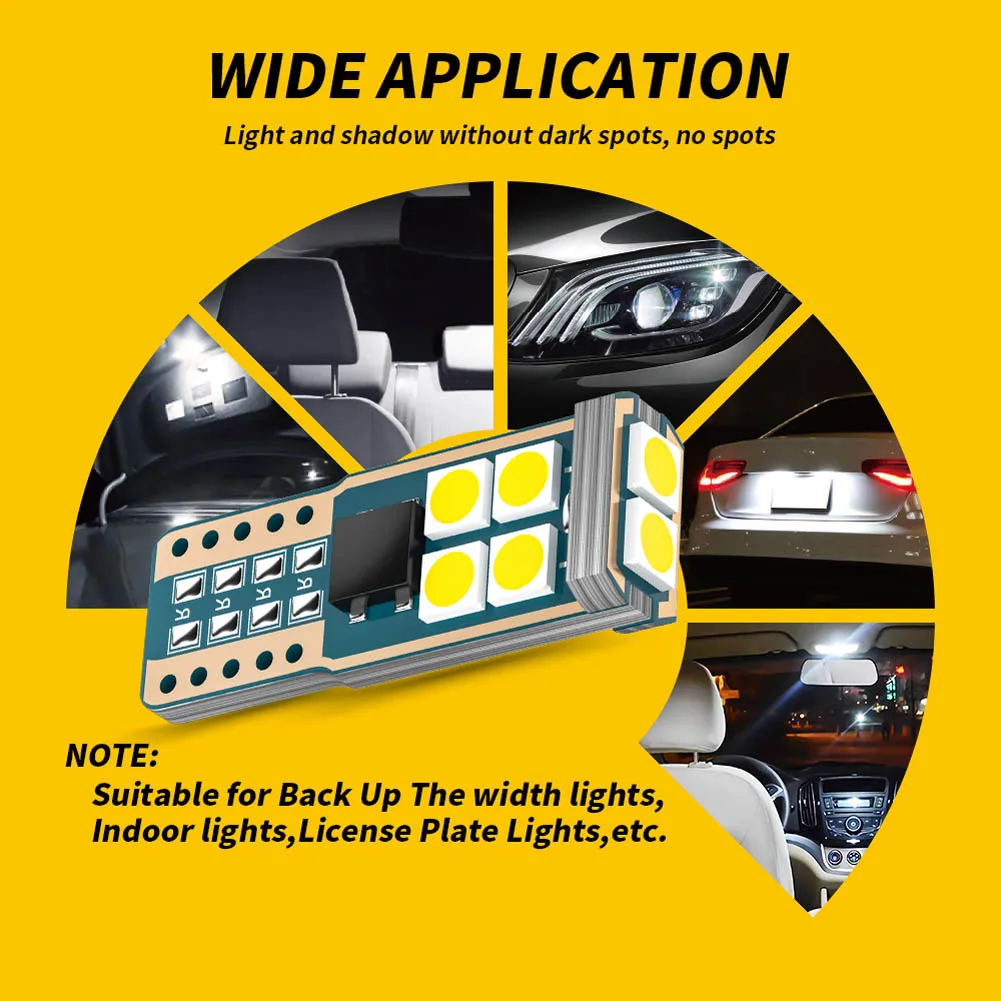 10PCS T10 LED Car W5W LED Bulbs Canbus 10-SMD 168 194 6000K 12V White Car Interior Dome Light Clearance Light Non-polar
10PCS T10 LED Car W5W LED Bulbs Canbus 10-SMD 168 194 6000K 12V White Car Interior Dome Light Clearance Light Non-polar