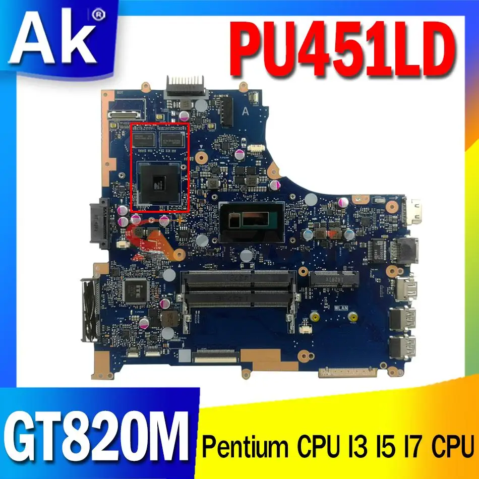 Материнская плата для ноутбука ASUS PU451LD PU451 PU451L, материнская плата GT820M GPU Pentium CPU I3 I5 I7 CPU PU451LD, материнская плата
Материнская плата для ноутбука ASUS PU451LD PU451 PU451L, материнская плата GT820M GPU Pentium CPU I3 I5 I7 CPU PU451LD, материнская плата
