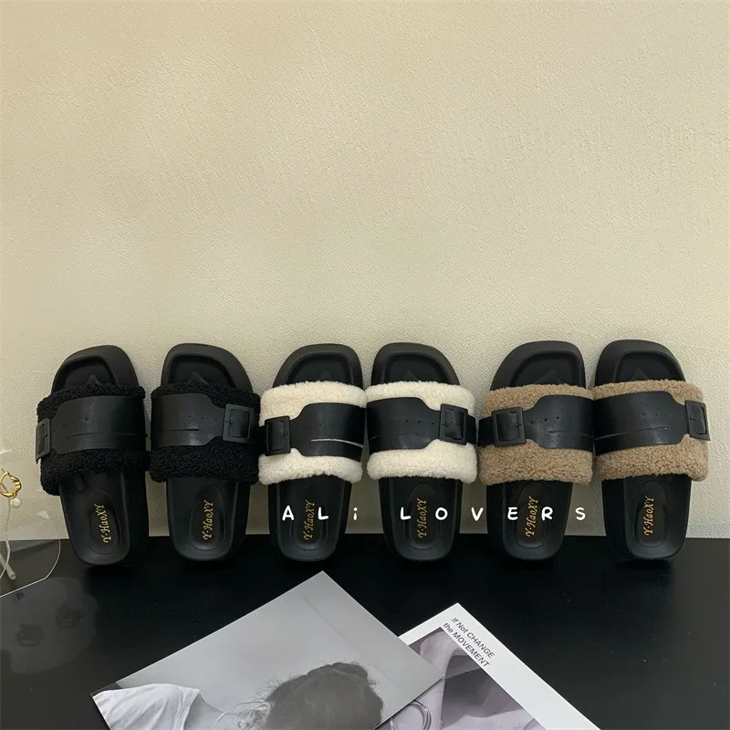 Fur Shoes Woman's Slippers Slides Low Platform Fashion Plush 2022 Soft Luxury Rome PU Autumn Basic Hoof Heels Fabric Rubber
Fur Shoes Woman's Slippers Slides Low Platform Fashion Plush 2022 Soft Luxury Rome PU Autumn Basic Hoof Heels Fabric Rubber