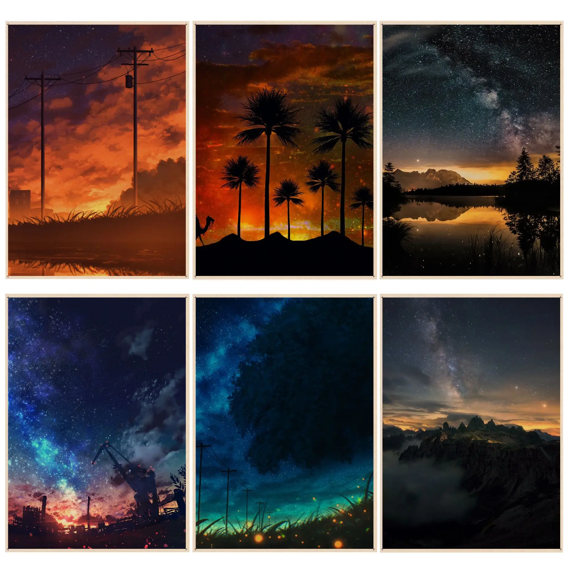 Night Starry Sky Movie Posters Kraft Paper Prints and Posters Stickers Wall Painting
Night Starry Sky Movie Posters Kraft Paper Prints and Posters Stickers Wall Painting