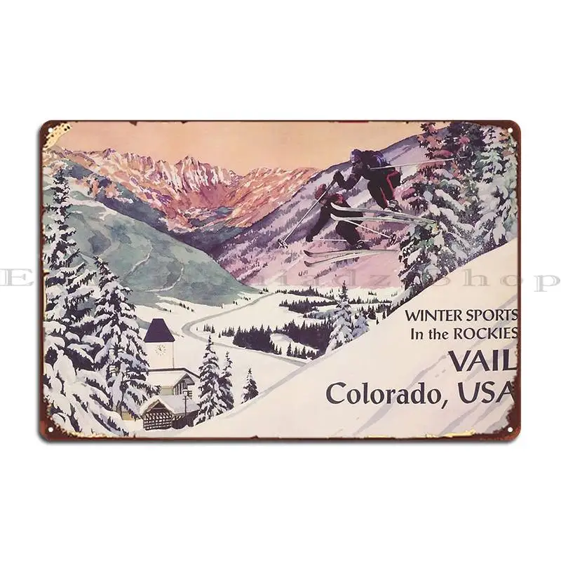 Винтажный постер Vail в Колорадо для путешествий металлический плакат творчества