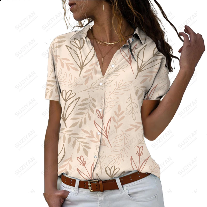 Women's short sleeved shirt, lapel button style, 3D printed clothing, simple and casual, Hawaiian Viridiplantae, summer large 
Women's short sleeved shirt, lapel button style, 3D printed clothing, simple and casual, Hawaiian Viridiplantae, summer large