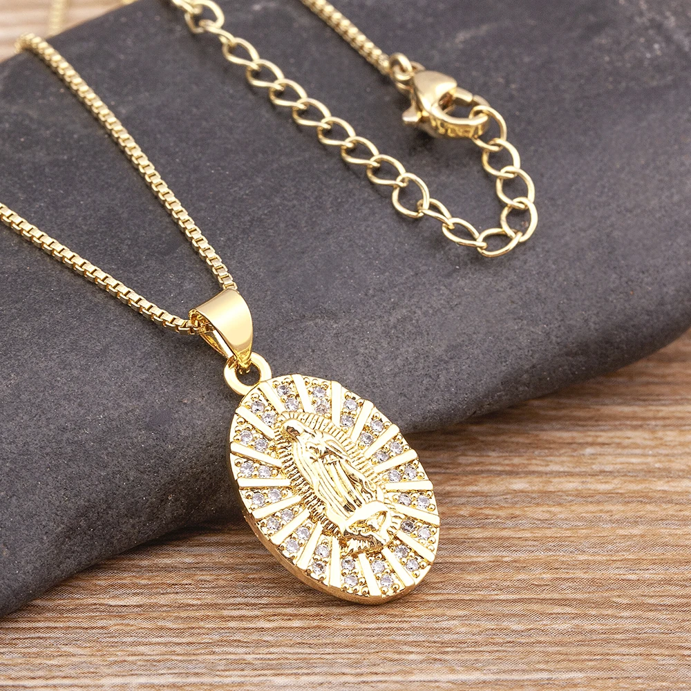 AIBEF Holy Virgin Mary Pendant Choker Religion For Men Woman Charm White Zircon Copper Gold Color Chain Necklace Jewelry Gift
AIBEF Holy Virgin Mary Pendant Choker Religion For Men Woman Charm White Zircon Copper Gold Color Chain Necklace Jewelry Gift