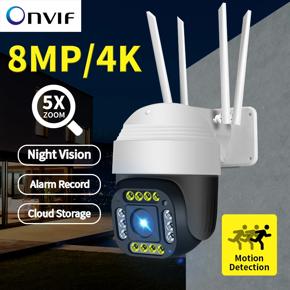 IP camera 8MP 4K HD outdoor Camera waterproof 5x zoom with color night vision PTZ Security wifi smart security camera 360 camera
IP camera 8MP 4K HD outdoor Camera waterproof 5x zoom with color night vision PTZ Security wifi smart security camera 360 camera