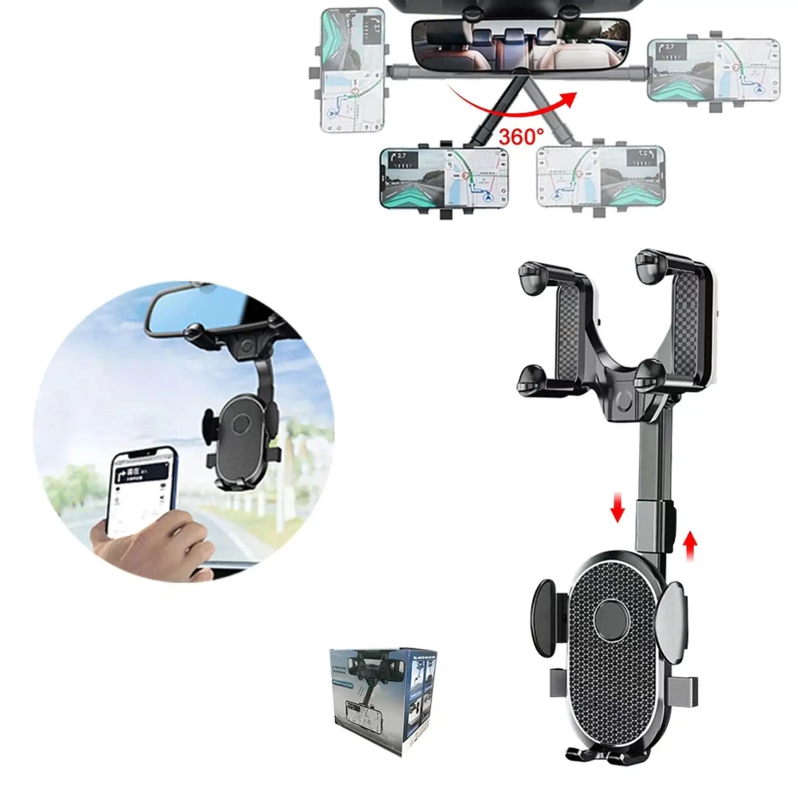 360° Rotatable Retractable Car Phone Holder Rearview Mirror Universal Auto GPS Navigation Bracket Adjustable Cell Phone Support
360° Rotatable Retractable Car Phone Holder Rearview Mirror Universal Auto GPS Navigation Bracket Adjustable Cell Phone Support