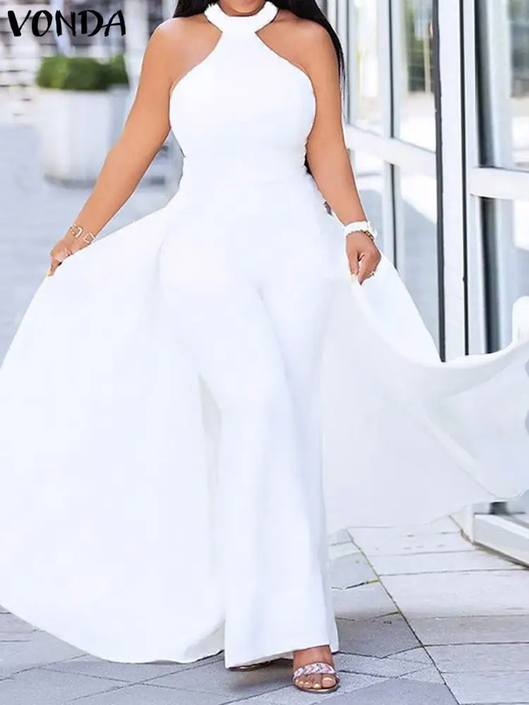 VONDA Oversized Y2K Casual Femme Sleeveless Sexy Jumpsuits Wide Leg Pants Women Halter Neck Pantalon 2022 Female Solid Overalls
VONDA Oversized Y2K Casual Femme Sleeveless Sexy Jumpsuits Wide Leg Pants Women Halter Neck Pantalon 2022 Female Solid Overalls