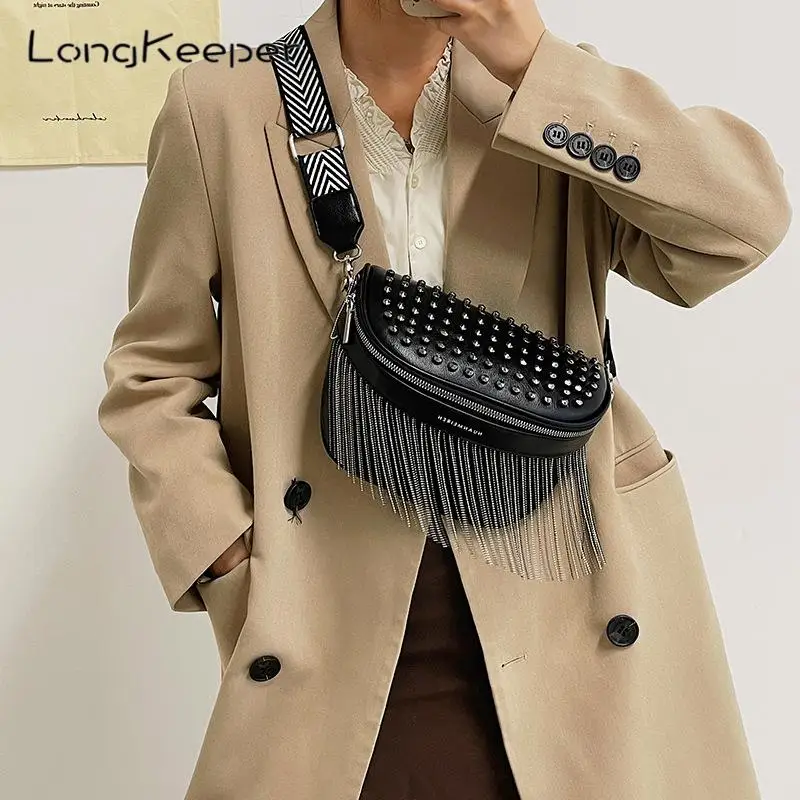 Women Fashion Big Tassel Chest Bag Pu Fashion Tassel Leather Large Fashion Capacity Crossbody Waist Casual Rivet Desing Travel
Women Fashion Big Tassel Chest Bag Pu Fashion Tassel Leather Large Fashion Capacity Crossbody Waist Casual Rivet Desing Travel