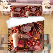 일본 애니메이션 토키사키 쿠루미 3D 프린트 침구 세트, 이불 커버, 베개 커버, 이불 침구 세트, 침대 시트 01