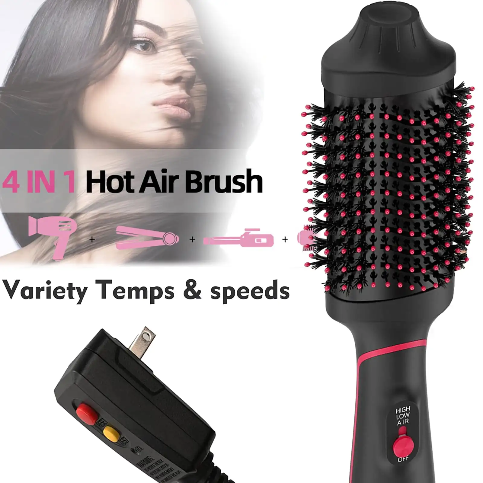 4in1 Hair Dryer One-Step Volumizer Ion Air Brush Blow Dryer Curler Comb Hair Straightener
4in1 Hair Dryer One-Step Volumizer Ion Air Brush Blow Dryer Curler Comb Hair Straightener