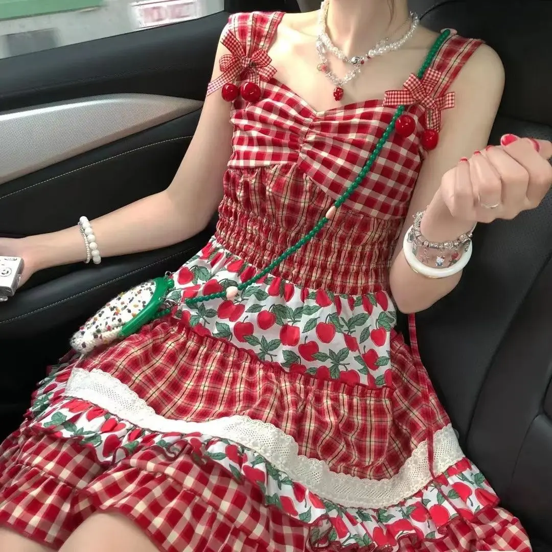 Women's Red Dress Y2k Summer Patchwork Plaid Mini Dress Elegant Harajuku Ladies Kawaii Lolita A-line Party Club Sundress Vintage
Women's Red Dress Y2k Summer Patchwork Plaid Mini Dress Elegant Harajuku Ladies Kawaii Lolita A-line Party Club Sundress Vintage