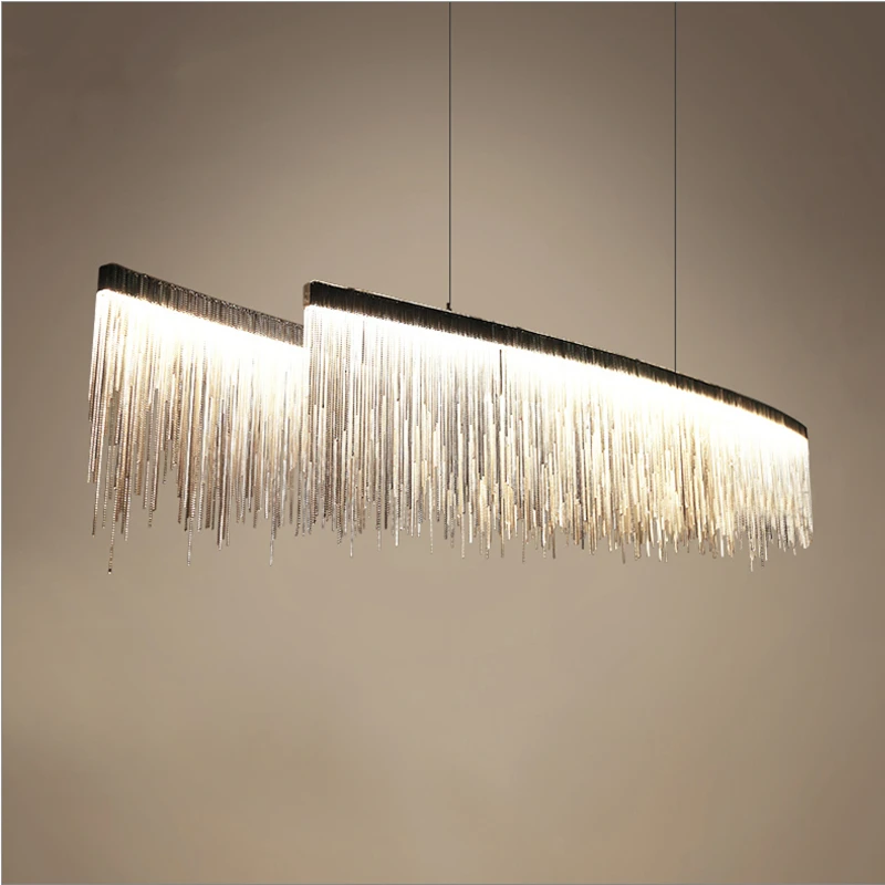 Modern Luxury pendant lights rose gold silver Aluminum chain tassels pendant lamp for living room restaurant decoration
Modern Luxury pendant lights rose gold silver Aluminum chain tassels pendant lamp for living room restaurant decoration
