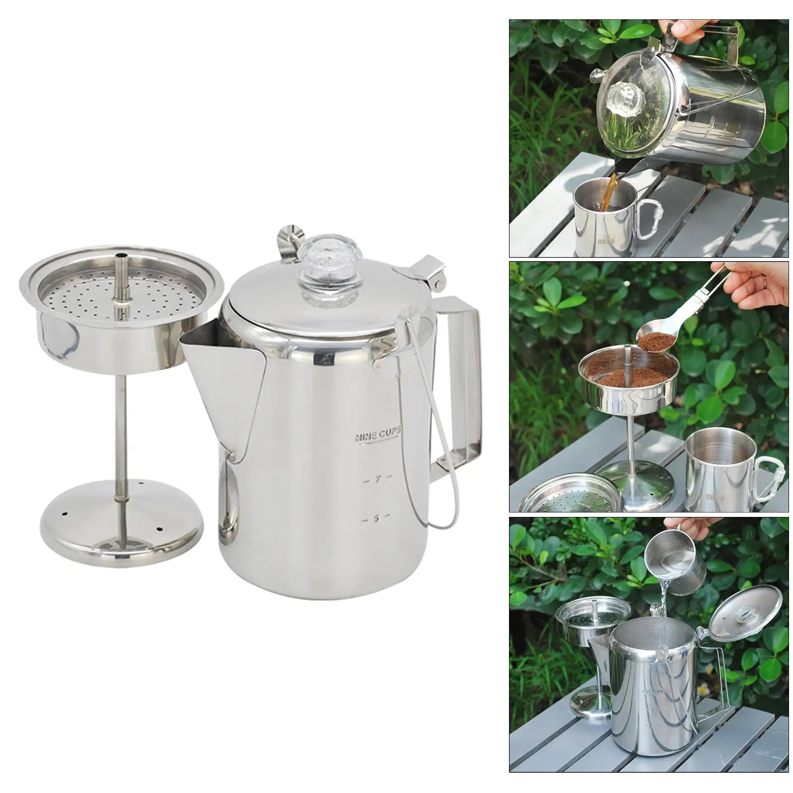 Portable Camping Coffee Cup French Filter Coffee Maker Cookware 
Portable Camping Coffee Cup French Filter Coffee Maker Cookware