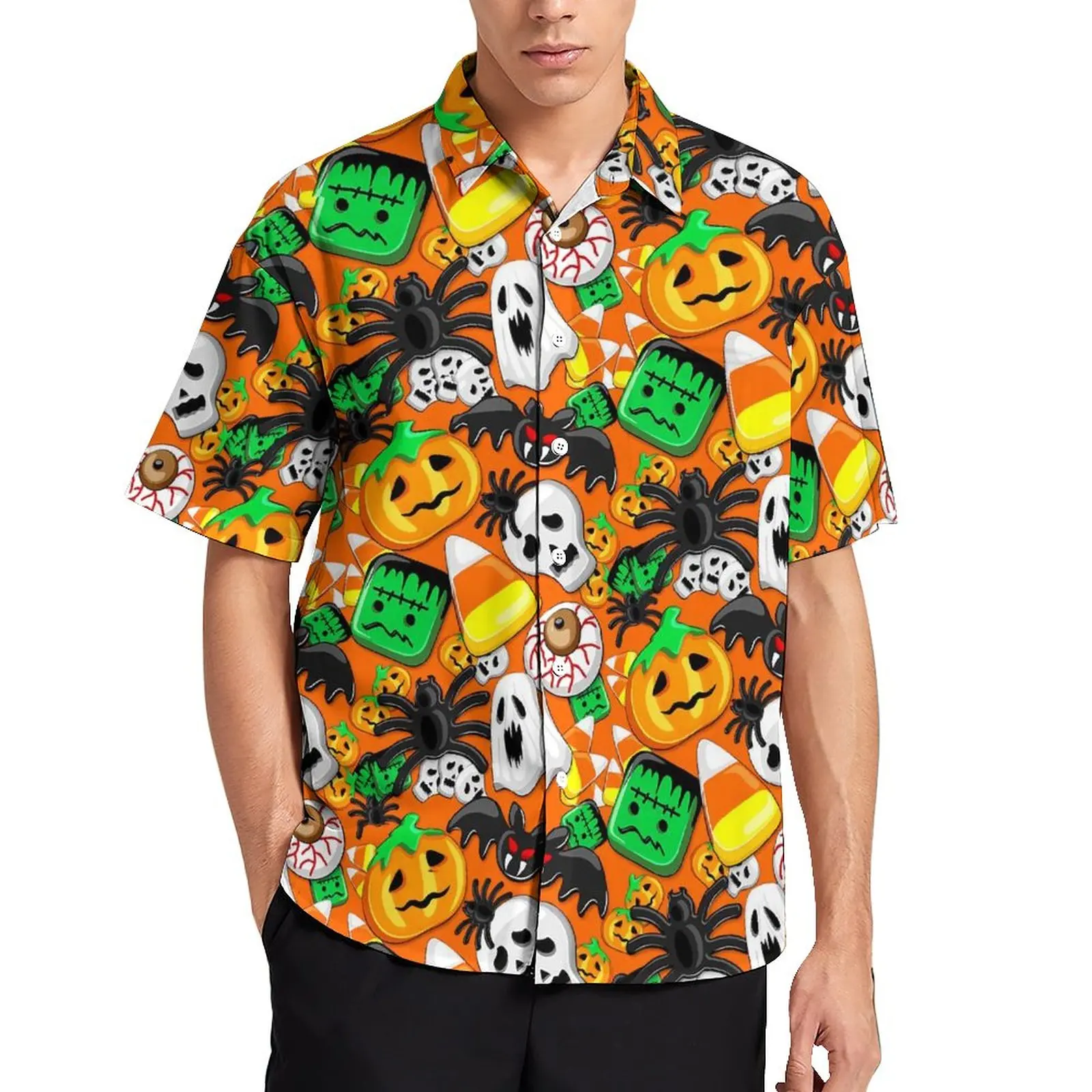 Halloween Spooky Beach Shirt Cute Pumpkin Hawaiian Casual Shirts Male Fashion Blouses Short-Sleeved Graphic Clothes Big Size
Halloween Spooky Beach Shirt Cute Pumpkin Hawaiian Casual Shirts Male Fashion Blouses Short-Sleeved Graphic Clothes Big Size