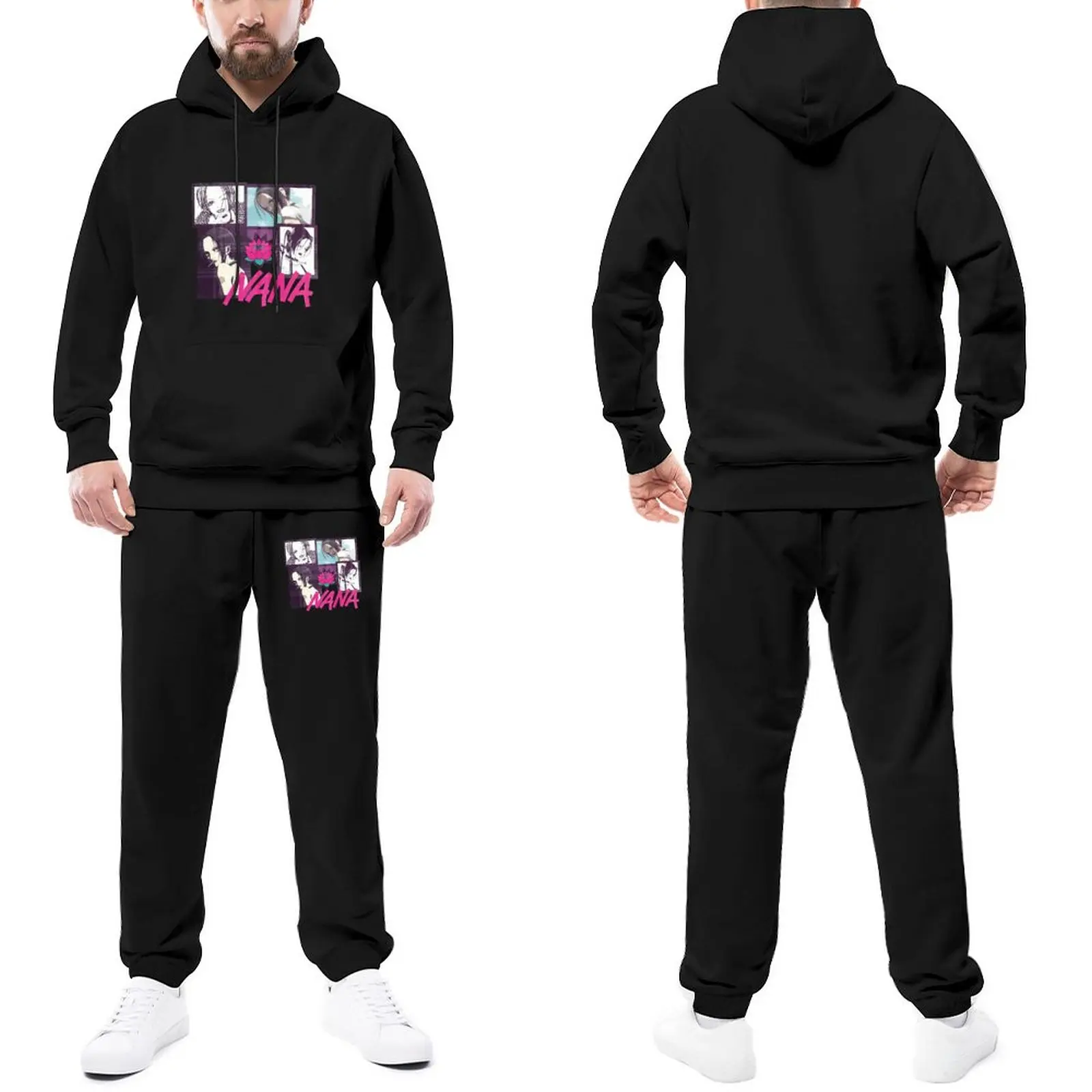 Nana Osaki Flower Tracksuits Men Black Stones Sweatsuits 2 Piece Custom Hooded Set Autumn Street Style Jogging Suit
Nana Osaki Flower Tracksuits Men Black Stones Sweatsuits 2 Piece Custom Hooded Set Autumn Street Style Jogging Suit