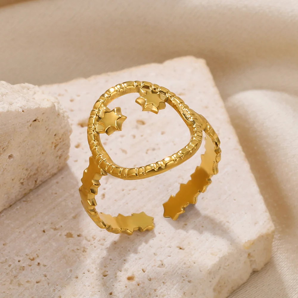 New Style Stainless Steel Ring Gold Color Rings For Women Asterism Multilayer Adjustable Fashion Jewelry Man Gift Free Delivery
New Style Stainless Steel Ring Gold Color Rings For Women Asterism Multilayer Adjustable Fashion Jewelry Man Gift Free Delivery