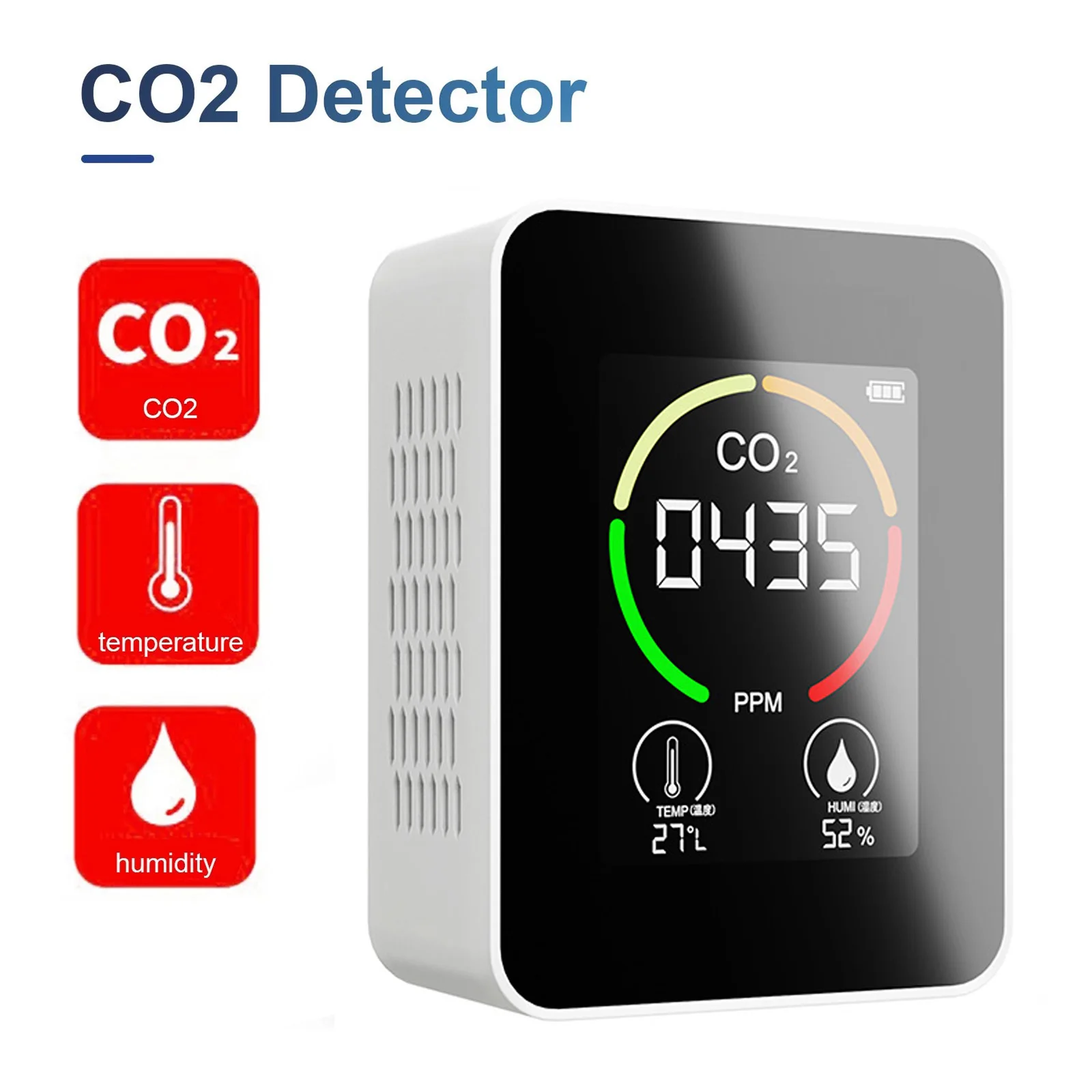Carbon Dioxide Detector CO2 Detector Air Quality Detector Indoor Temperature And Humidity Air Quality Monitor
Carbon Dioxide Detector CO2 Detector Air Quality Detector Indoor Temperature And Humidity Air Quality Monitor