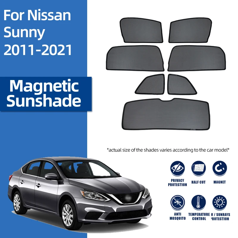 

Для Nissan Almera Versa Sedan N17 2011-2020 магнитный автомобильный солнцезащитный козырек переднее лобовое стекло занавеска заднее боковое окно солнцезащ...