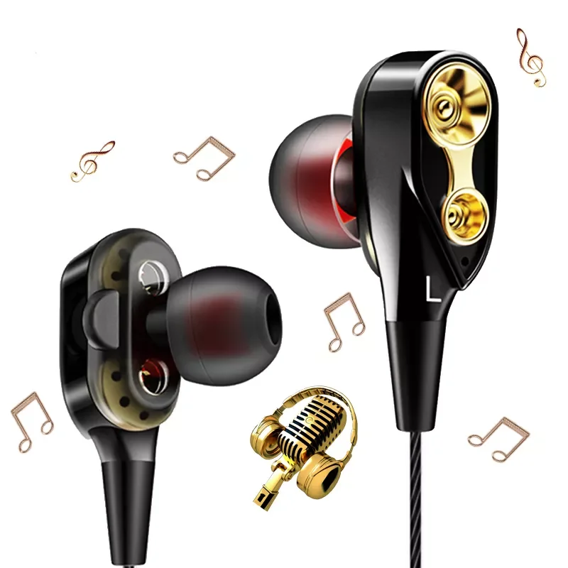 Earphone Strong Bass 4D Stereo HIFI Dual Driver Sport In Ear Earpiece 3.5mm Wired Headset HIFI Earphones With Microphone
Earphone Strong Bass 4D Stereo HIFI Dual Driver Sport In Ear Earpiece 3.5mm Wired Headset HIFI Earphones With Microphone