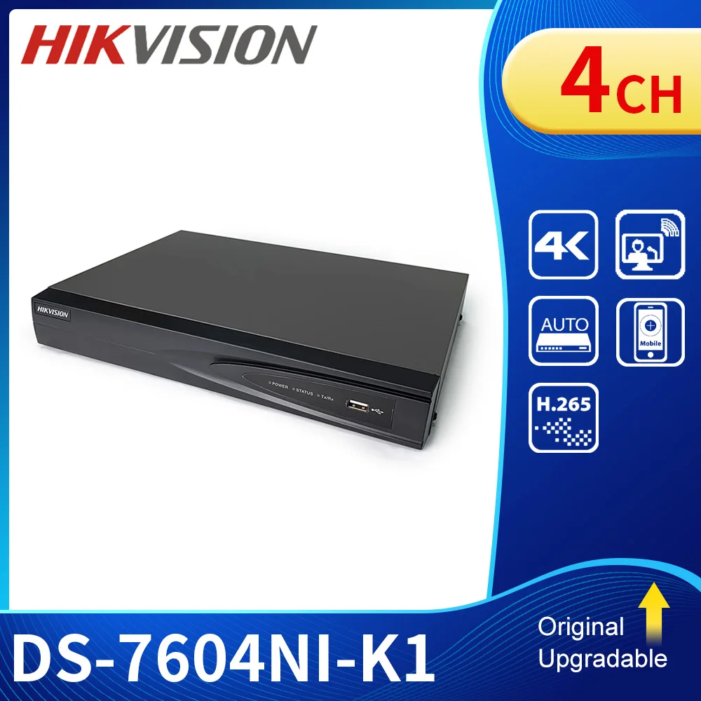 

Hikvision 4CH NVR 4K Plug and Play DS-7604NI-K1 4 Channel Video Surveillance Recorder P2P ONVIF Hik-Connect Security DVR H.265+