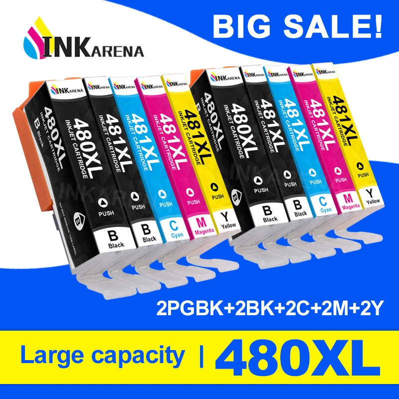 INKARENA PGI-480 CLI-481 Refilled Ink Cartridge for Canon Pixma TS6140 TR7540 TR8540 TS704 TS6340 TS8140 TS9140 TS8340 Printer
INKARENA PGI-480 CLI-481 Refilled Ink Cartridge for Canon Pixma TS6140 TR7540 TR8540 TS704 TS6340 TS8140 TS9140 TS8340 Printer