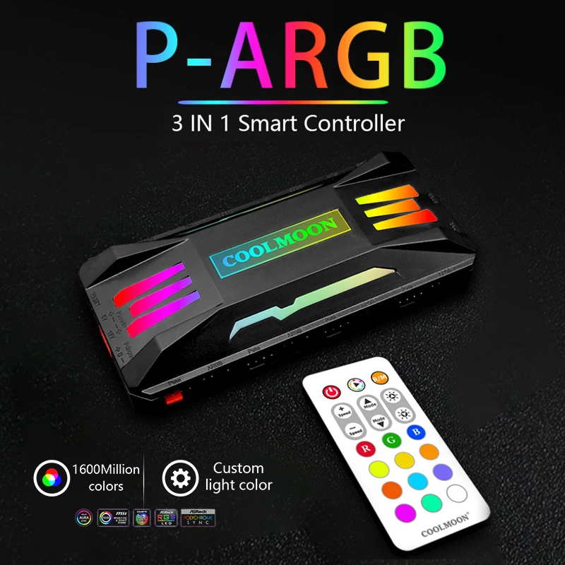 ARGB Controller 4Pin PWM 5V 3Pin ARGB Cooling Fan Smart Remote Control For PC Case Chassis Radiator Black/White
ARGB Controller 4Pin PWM 5V 3Pin ARGB Cooling Fan Smart Remote Control For PC Case Chassis Radiator Black/White