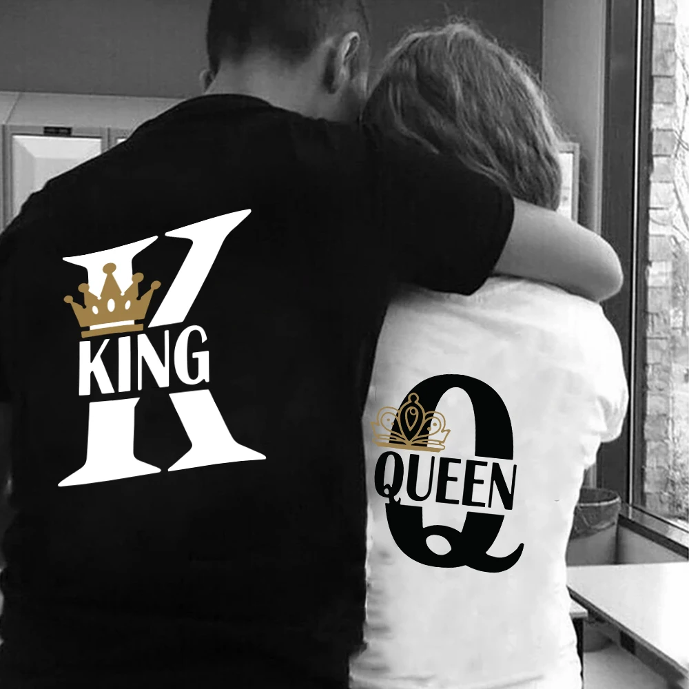 Summer Men Women Couple King Queen T Shirt Back Printing Clothing Cotton Tee Tops Short Sleeve Tshirts Casual Clothes Print Top
Summer Men Women Couple King Queen T Shirt Back Printing Clothing Cotton Tee Tops Short Sleeve Tshirts Casual Clothes Print Top
