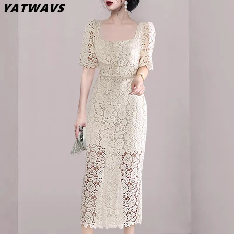 High Quality Vintage Embroidery Dress For Women Summer Luxury Diamond Square Collar Lace Dress Elegant Puff Sleeve Party Vestido
High Quality Vintage Embroidery Dress For Women Summer Luxury Diamond Square Collar Lace Dress Elegant Puff Sleeve Party Vestido