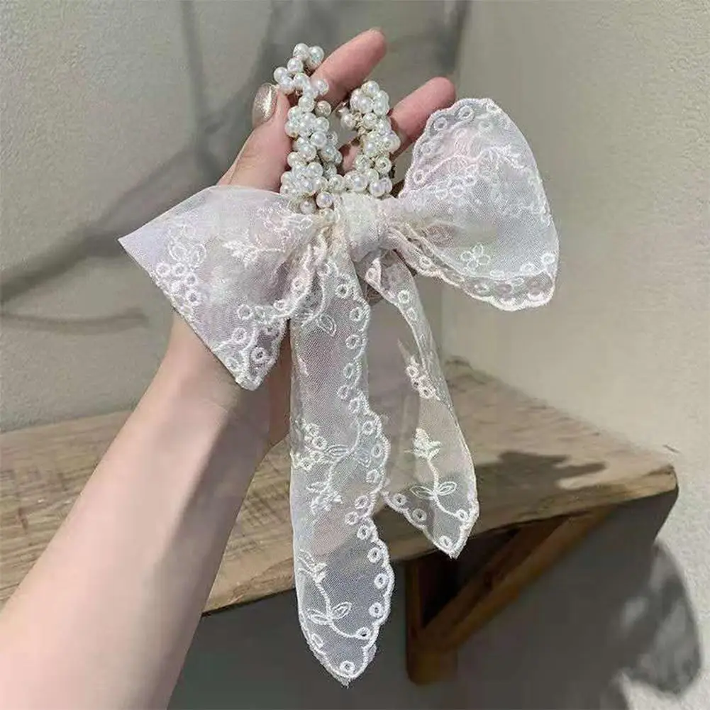 New Elegant Lace Crochet Bow Ribbon Hair Rope Imitation Exquisite Fashion Women Hairband Big Bow Ring Headwear Pearl Flower P0b3
New Elegant Lace Crochet Bow Ribbon Hair Rope Imitation Exquisite Fashion Women Hairband Big Bow Ring Headwear Pearl Flower P0b3