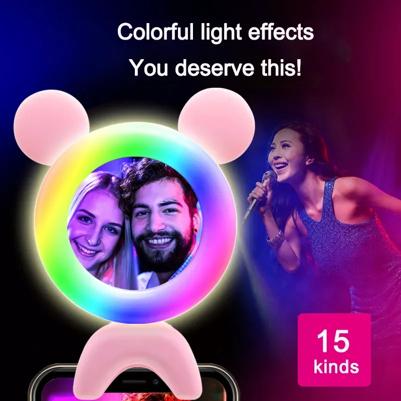 Selfie Ring Light 15Colors Rgb Ring Lights For Phone LED Selfie Lamp 360 Degrees Rotation Tik Tok Video Light USB Charging
Selfie Ring Light 15Colors Rgb Ring Lights For Phone LED Selfie Lamp 360 Degrees Rotation Tik Tok Video Light USB Charging