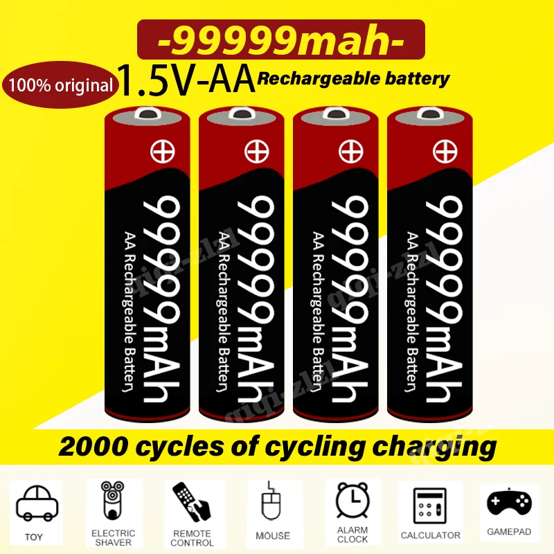 

Free Shipping AABattery 1-96PCS Bestselling 1.5V 99999MAh AAalkalinity Rechargeable Battery for Remote Control Flashlights Toys