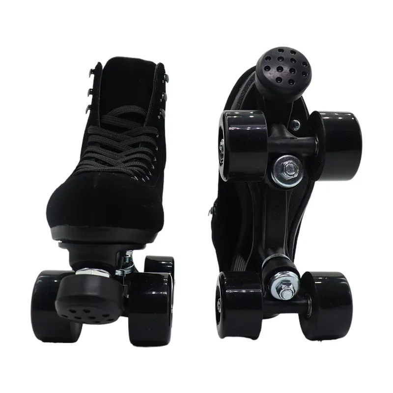 Double Row the Skating Shoes Black Suede Adult Skates Four-Wheel Roller Skates Men's and Women's Adjustable Brake Wheel 
Double Row the Skating Shoes Black Suede Adult Skates Four-Wheel Roller Skates Men's and Women's Adjustable Brake Wheel