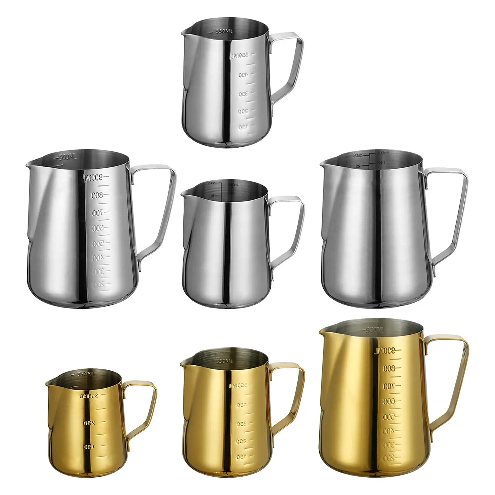 Stainless Steel Milk Frothing Pitcher Jug Rustproof with Scale Milk Frother Cup for Latte Art
Stainless Steel Milk Frothing Pitcher Jug Rustproof with Scale Milk Frother Cup for Latte Art