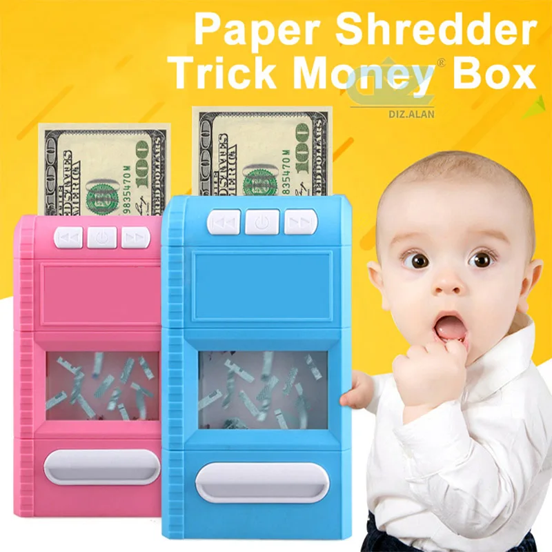 Electric Money Box Toy Practical Jokes Paper Shredder Children Piggy Bank Cash Saving Money Tank Mini Safe Box Gift for Kids
Electric Money Box Toy Practical Jokes Paper Shredder Children Piggy Bank Cash Saving Money Tank Mini Safe Box Gift for Kids