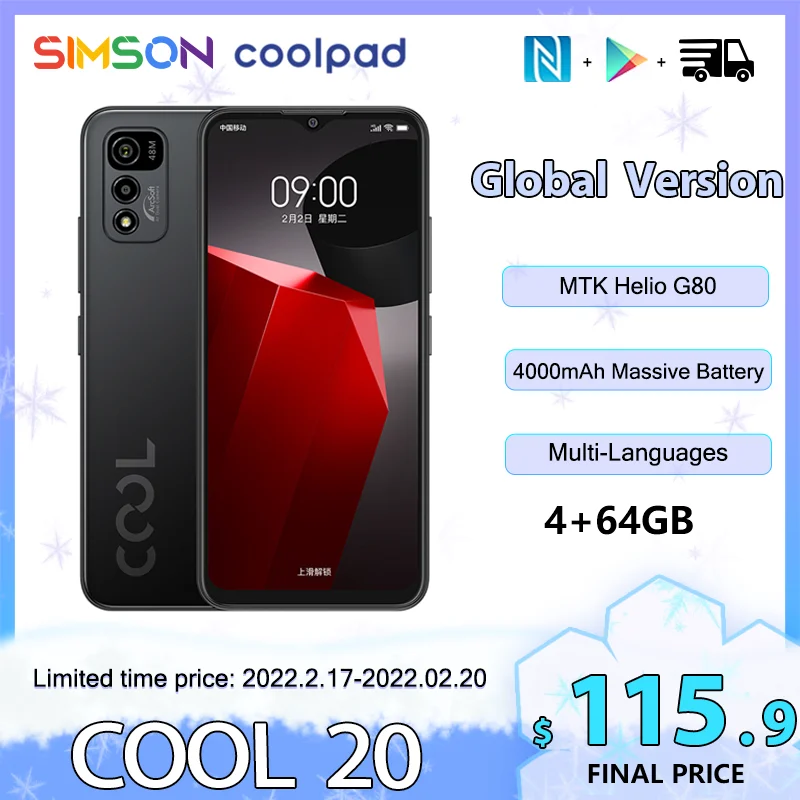 Смартфон Globle Rom Coolpad Cool 20, MTK Helio G80, 4 + 64 ГБ, 4500 мАч, 2 SIM-карты, полный дисплей 6,5 дюйма, тройная камера 48 МП, сотовый телефон
Смартфон Globle Rom Coolpad Cool 20, MTK Helio G80, 4 + 64 ГБ, 4500 мАч, 2 SIM-карты, полный дисплей 6,5 дюйма, тройная камера 48 МП, сотовый телефон